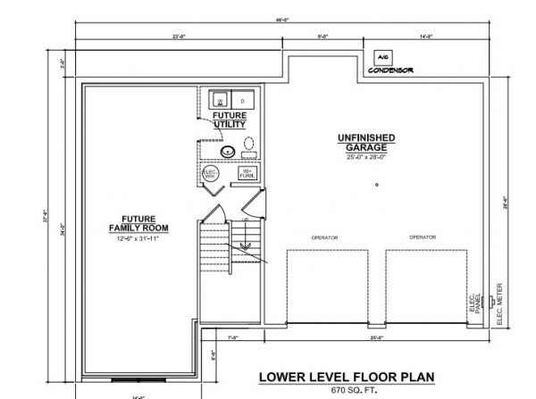 Heritage Estates lot 197 Lower Level Floor Plan