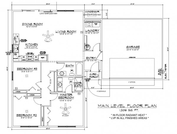 Main Level Floor Plan Woodbury Estates lot 34