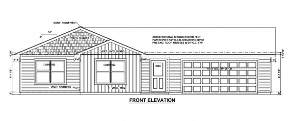 Wistrand Woods Lot 13 Front Elevation
