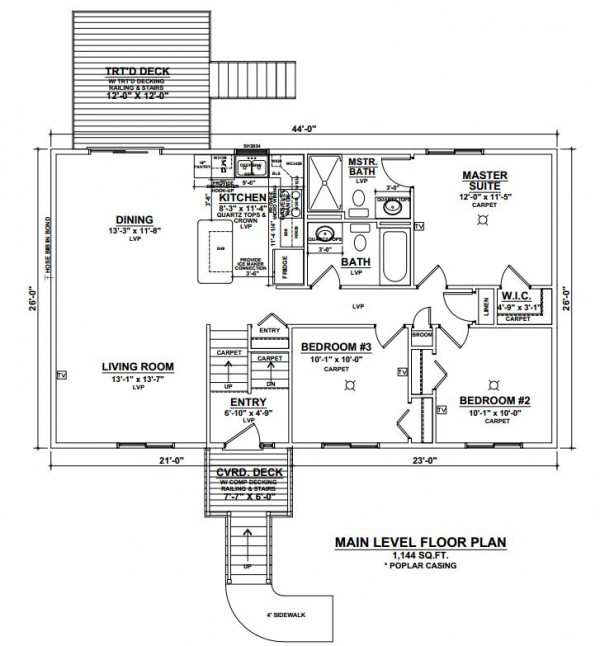 Woodbury Estates Lot 94 Main Level Floor Plan