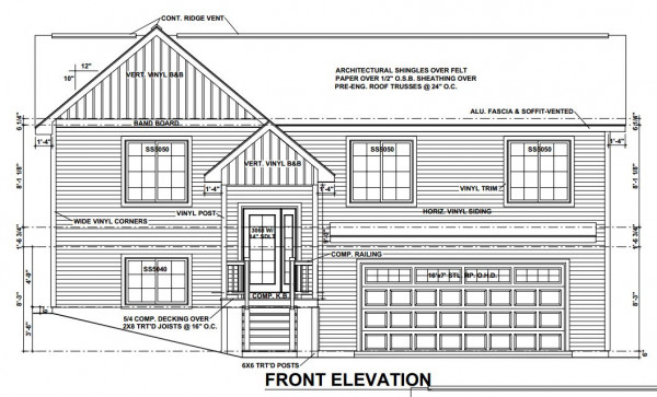 Woodbury Estates Lot 95 Front Elevation