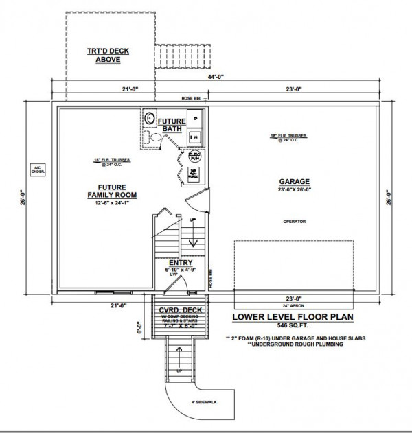 Woodbury Estates Lot 95 Lower Level Floor Plan